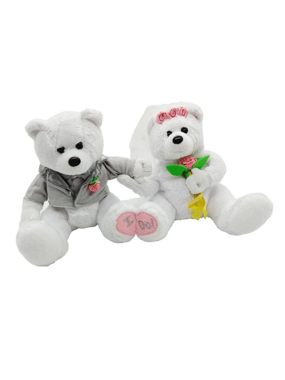 TY Beanie Babies We Do The Wedding Bears Bride & Groom Plush Stuffed Animal